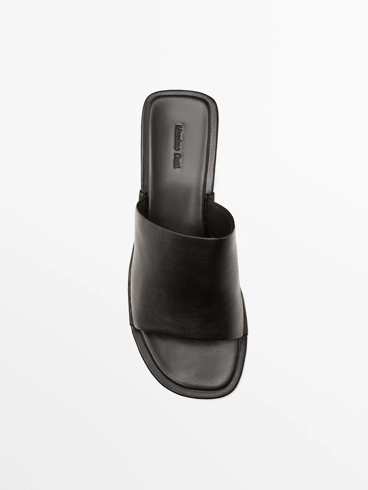 Soft high-heel slide sandals