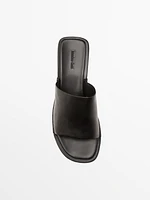 Soft high-heel slide sandals