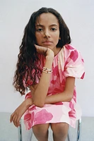 VOLUMINOUS FLORAL DRESS