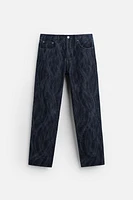 PRINTED STRAIGHT FIT JEANS