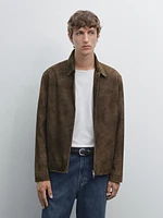 Blouson en cuir caprin finition daim