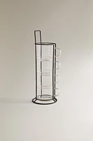 BOROSILICATE GLASS CUP TOWER (SET OF 4)