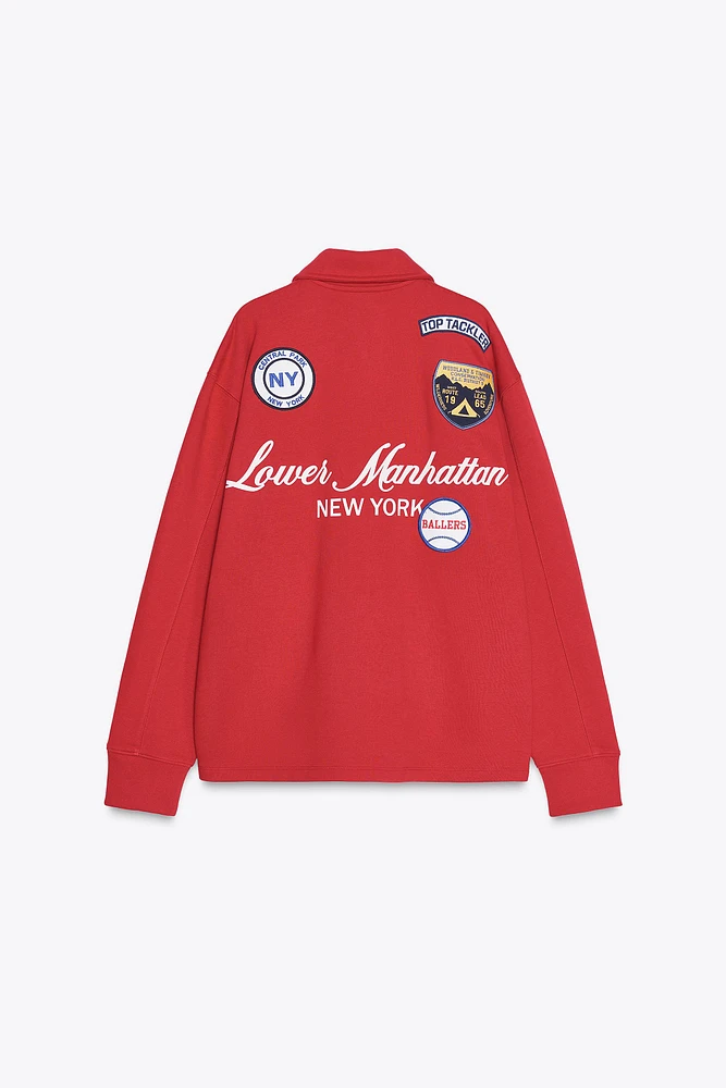 PATCH POLO SWEATSHIRT
