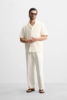 TEXTURED REGULAR FIT PANTS