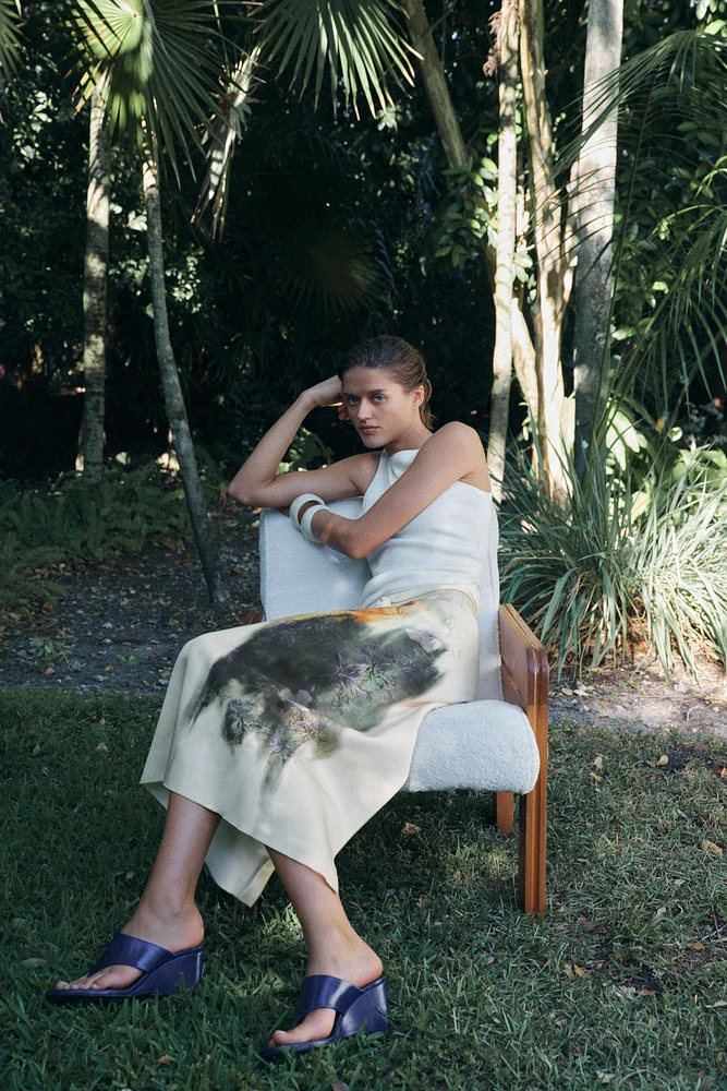 PRINTED MIDI SKIRT ZW COLLECTION