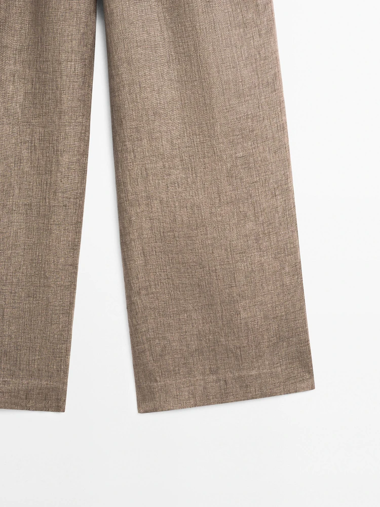 Pantalon fluide à pinces 100 % lin