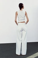 JEAN TRF À JAMBES LARGES TAILLE HAUTE CROISÉE