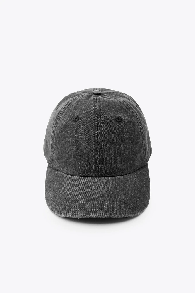 CASQUETTE EN SERGE EFFET DÉLAVÉ