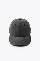 CASQUETTE EN SERGE EFFET DÉLAVÉ