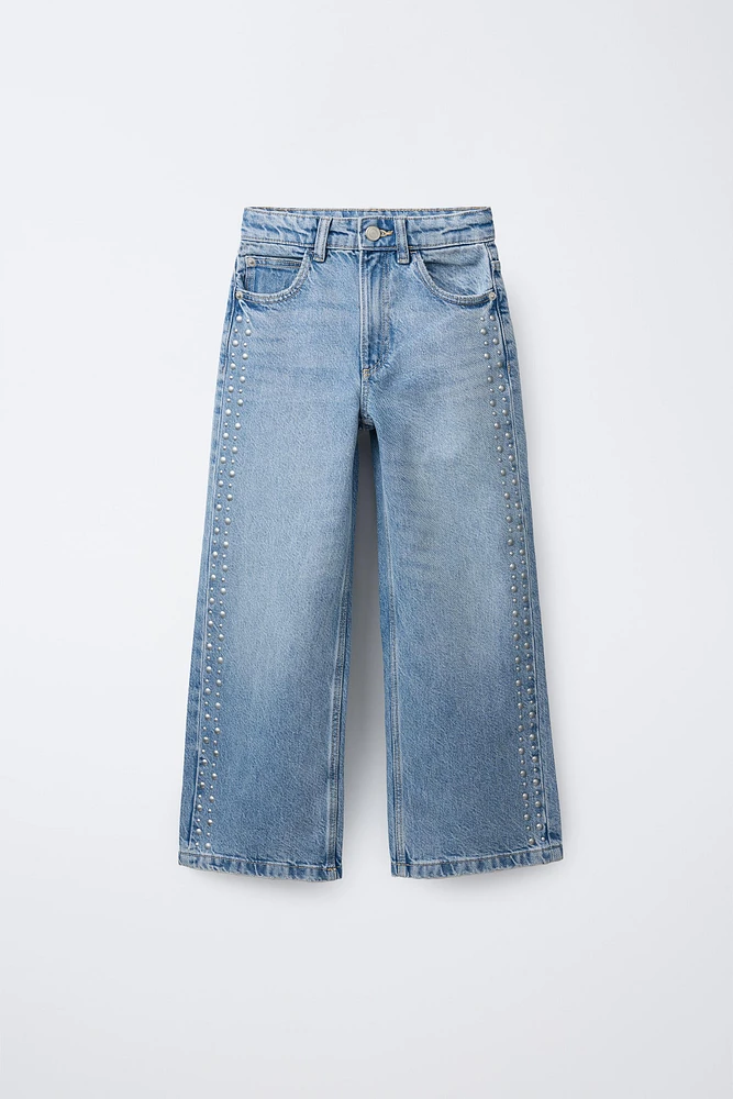 STRAIGHT STUDDED JEANS
