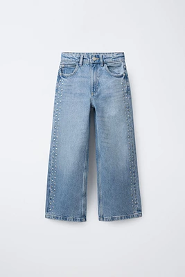STRAIGHT STUDDED JEANS