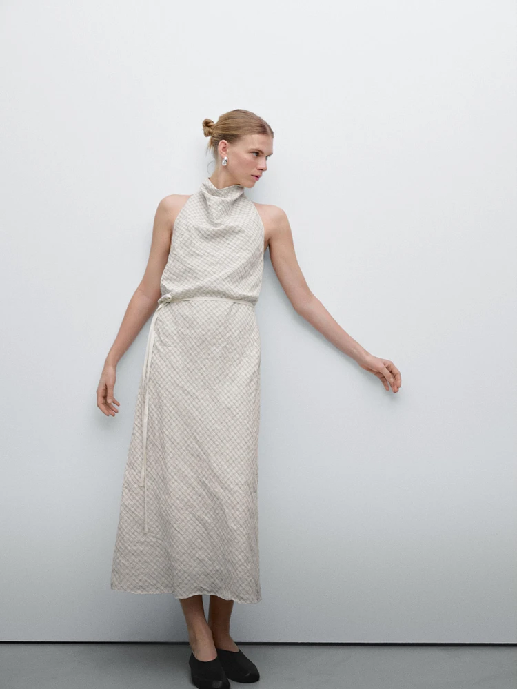 Robe midi encolure américaine dos ouvert