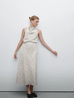 Robe midi encolure américaine dos ouvert