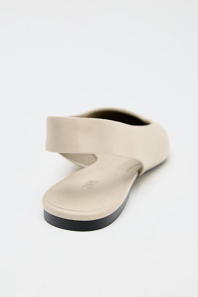 LEATHER SLINGBACK BALLET FLATS