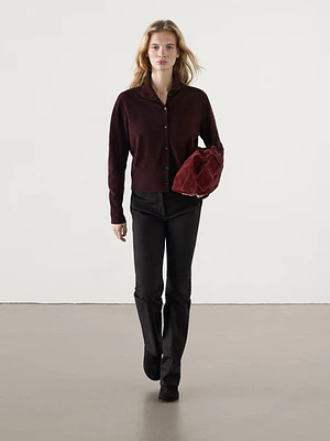 Cardigan à col montant en laine