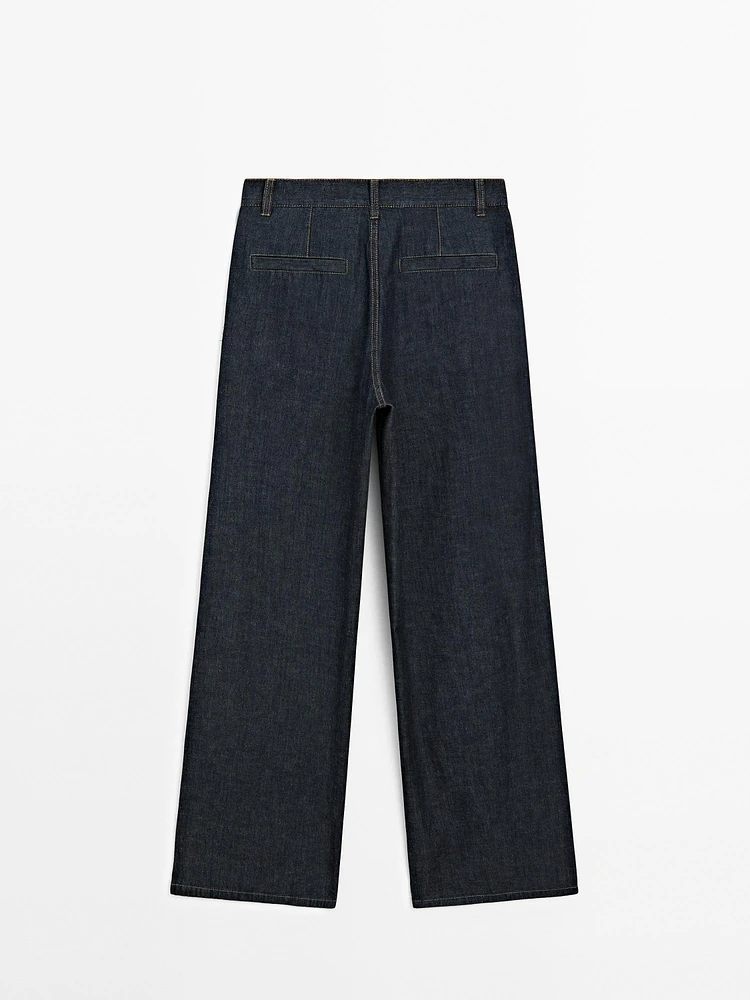 Jean straight taille haute