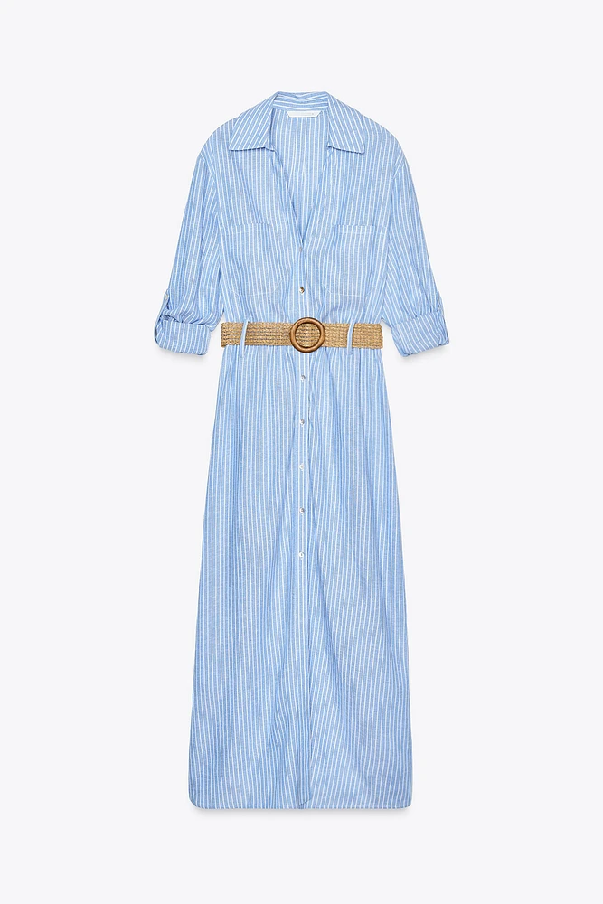 ROBE MI-LONGUE AVEC CEINTURE