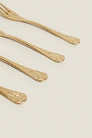SET OF DECORATIVE ENGRAVED DESSERT FORKS (SET OF 4)