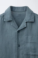 FLOWY LINEN BLEND SHIRT