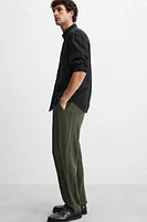 STRIPED TEXTURED PANTS