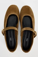 BALLERINES EN CROÛTE DE CUIR