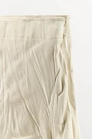 100% LEATHER WRINKLED EFFECT SHORTS