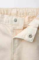 BERMUDA HIGH WAIST EN SERGE FRAISES CROCHET