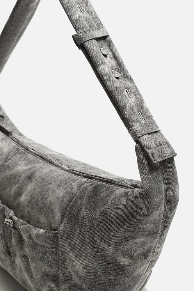 WORN-EFFECT FABRIC BAG
