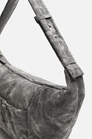 WORN-EFFECT FABRIC BAG