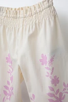 FLORAL POPLIN PANTS