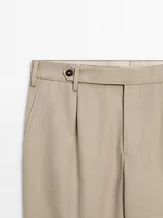 Cotton blend darted trousers