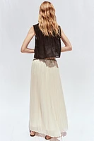 EMBROIDERED LACE TRIM SHIRT