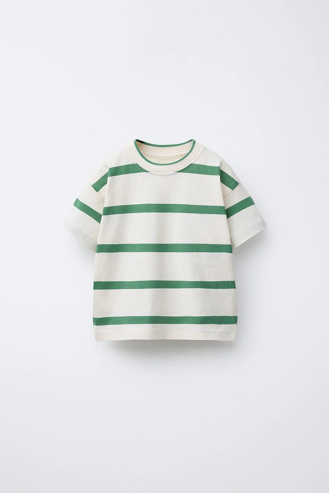 STRIPED LABEL T-SHIRT