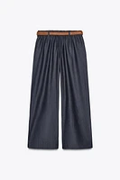 WIDE LEG BELTED PANTS