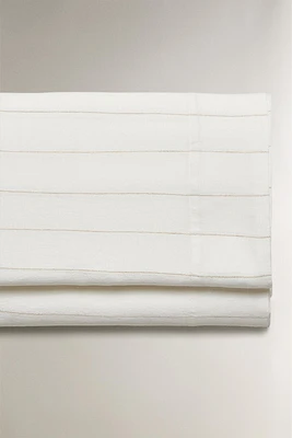 STRIPED COTTON LINEN FLAT SHEET