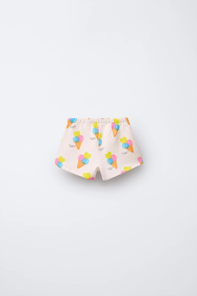 ICE CREAM PRINT SHORTS