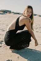 OPENWORK EMBROIDERED DRESS