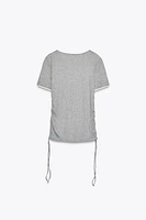 DOUBLE LAYERED RUCHED T-SHIRT