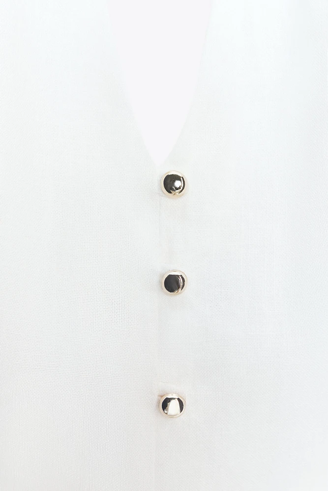LINEN HALTER VEST TOP
