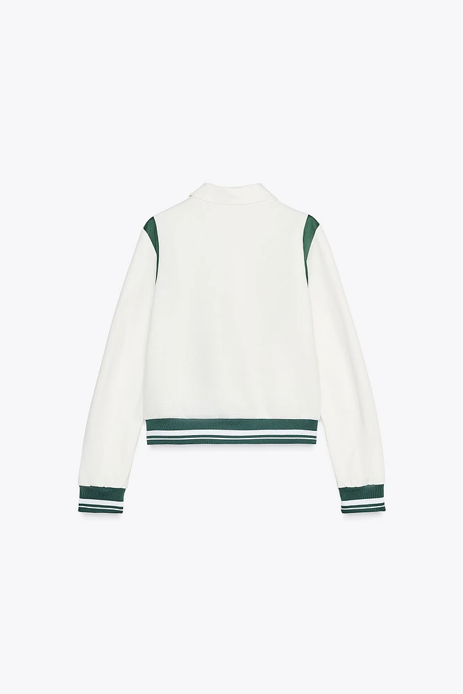 CARDIGAN WITH CONTRASTING RIB