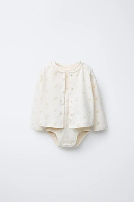 POINTELLE PRINT BODYSUIT AND JACKET PACK