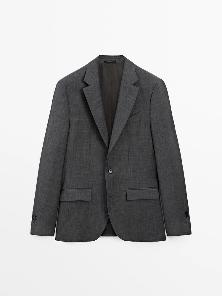 Veste de costume à carreaux 100 % laine