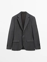 Veste de costume à carreaux 100 % laine