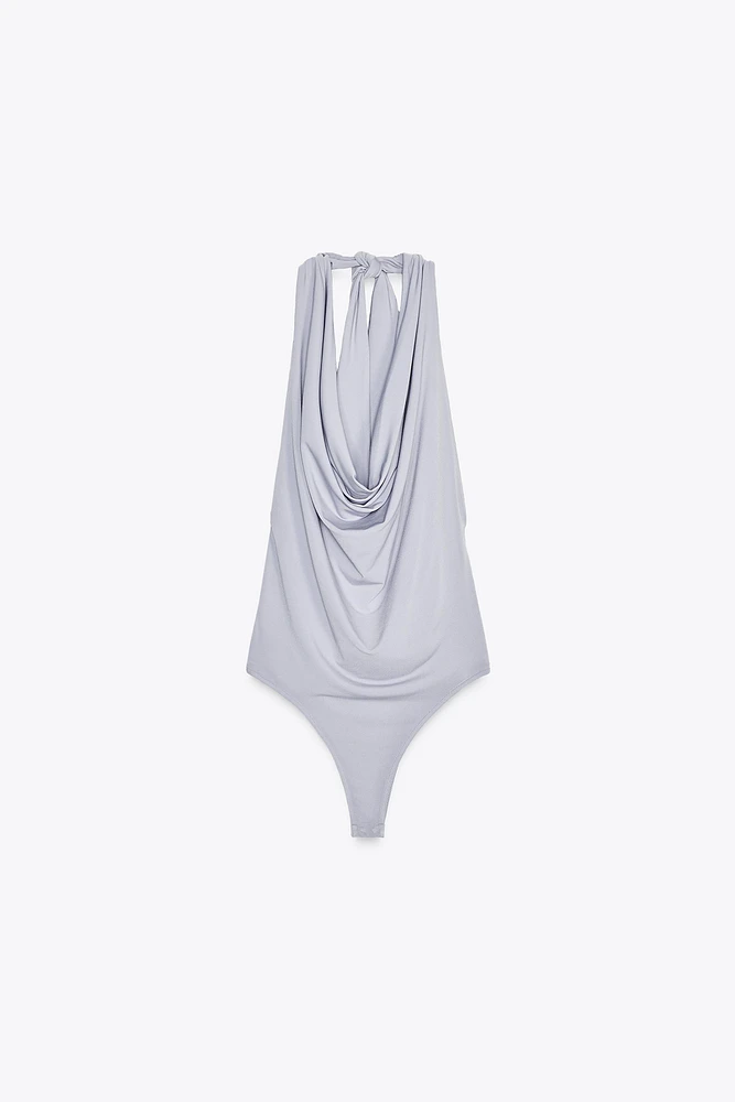 FLOWY HALTER BODYSUIT