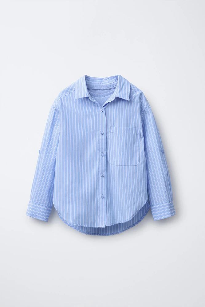 STRIPED OXFORD SHIRT AND RIB T-SHIRT PACK