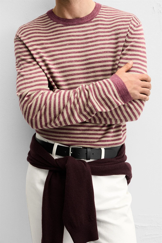 PULL EN JACQUARD À RAYURES
