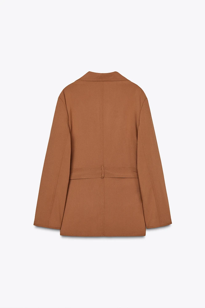 VESTE OVERSIZE À CEINTURE