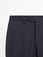 Houndstooth suit trousers
