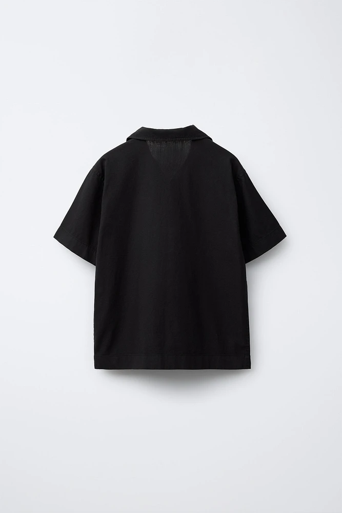 COTTON LINEN BLEND SHIRT