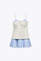 COMBINATION SHORT POPLIN DRESS